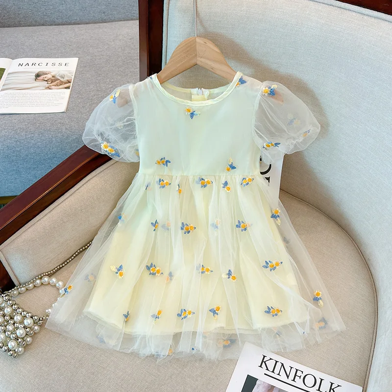 

Girls' Dress Summer New Western Style Gauze Skirt Children's College Mesh Princess Dress Baby Girl Lace Skirt