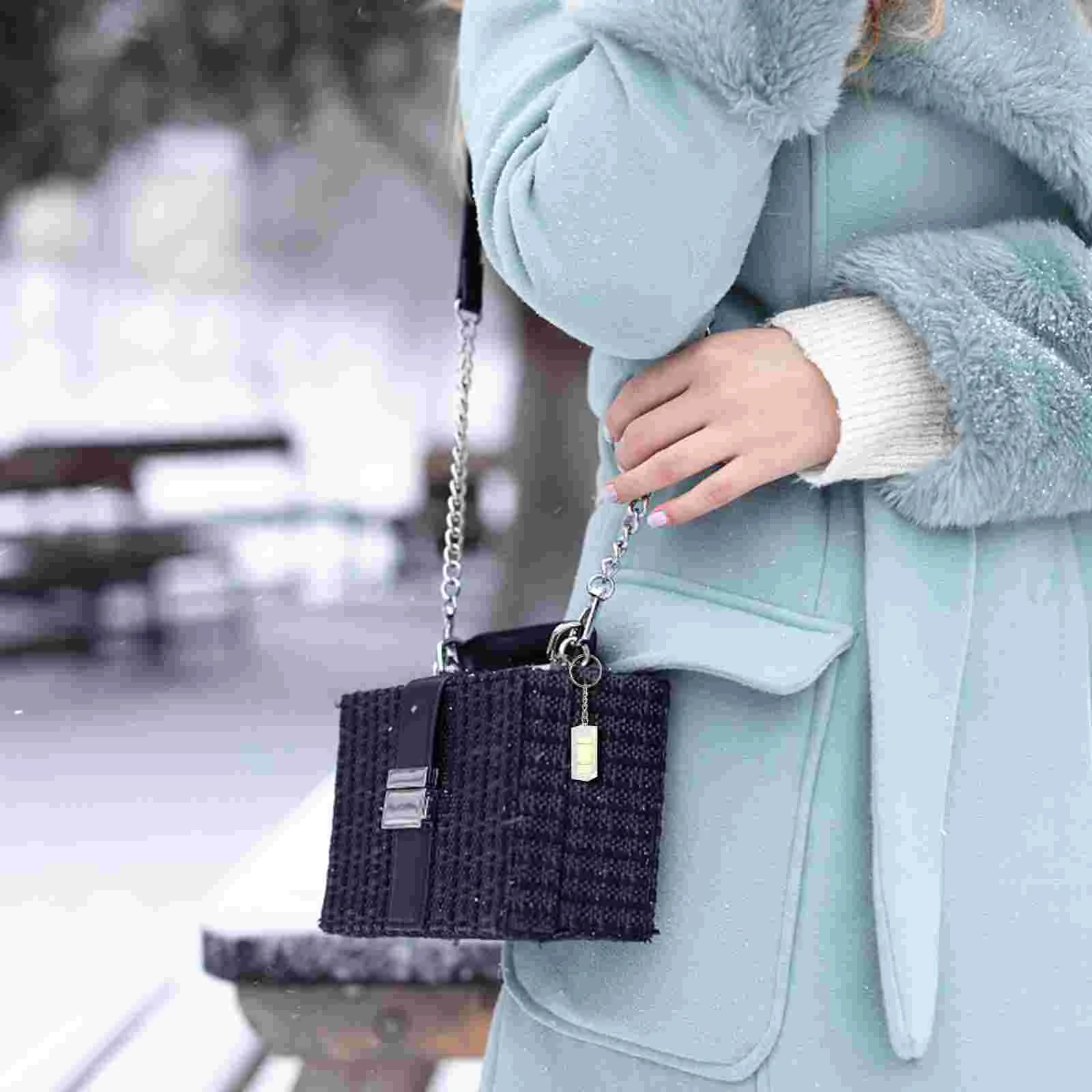 3 Pcs Key Ring Acrylic Keychain Horizontal Bubble Spirit Level Picture Frame Spirit