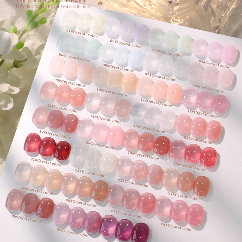 DANNY COLL 2025 New Hot Sale 31 Colors Jelly Color Nail Gel Set HEMA-Free TPO-free Non-Toxic UV Gel Kit for Nail Salon Wholesale