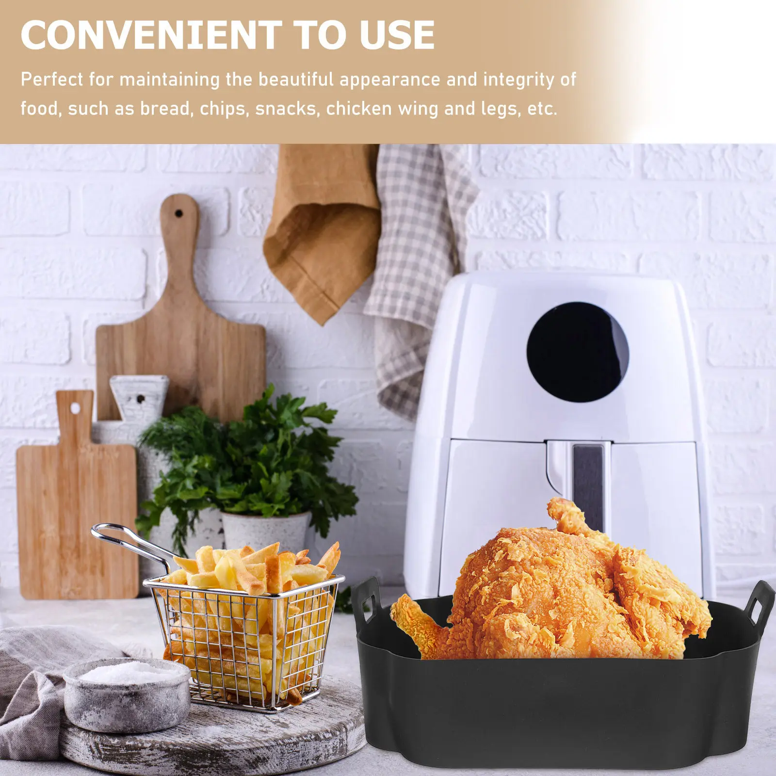 Forro de Silicone Reutilizável Antiaderente para Fritadeira de Ar (7 Litros) – Evita que os Alimentos Grudem, Reduz o Uso de Óleo, Lavável na Lava-Lou