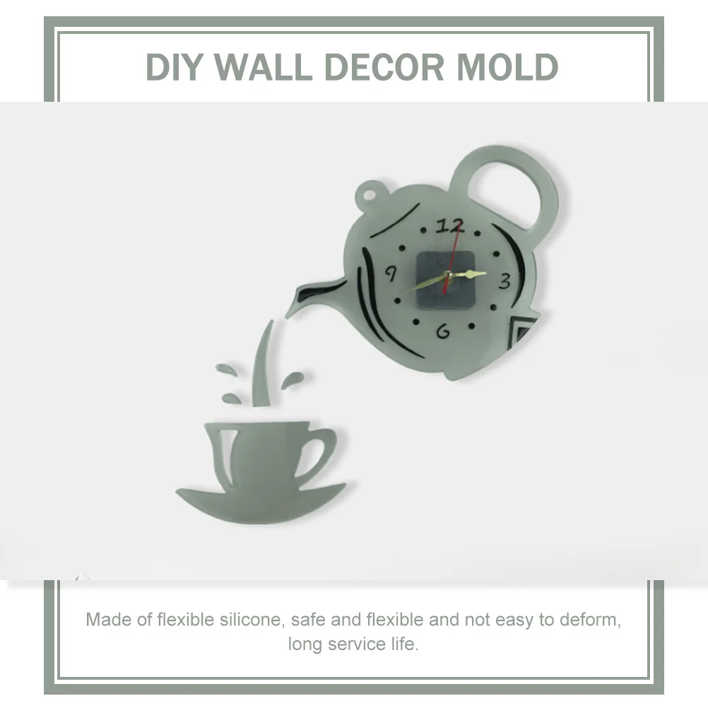 Wall Hanging Mold Teapot Clock Coffee Cups Ornament Silicone Handicraft Making Molds