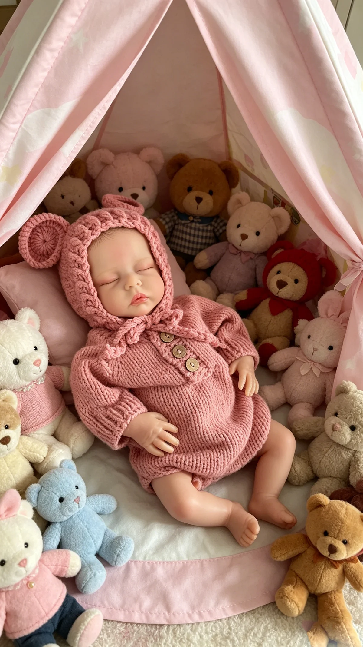 

18'' Deliah Lifelike Newborn Reborn Doll Soft Cuddly Handmade Premium Doll with 3D Skin And Visible Veins for Collectors And Chi