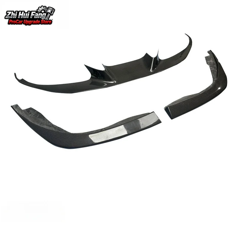 Suitable for Ferrari 2019-IN F8 Carbon Fiber Front Lip + Corner Guards Front Lip Stickers Front Bumper Corner Guards