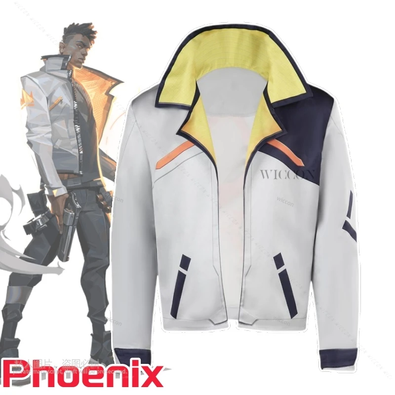 Chaqueta de fantasía de Phoenix VALORANT para hombre adulto, disfraz de Cosplay, abrigo de juego, trajes de disfraces, traje de fiesta de Carnaval de Halloween