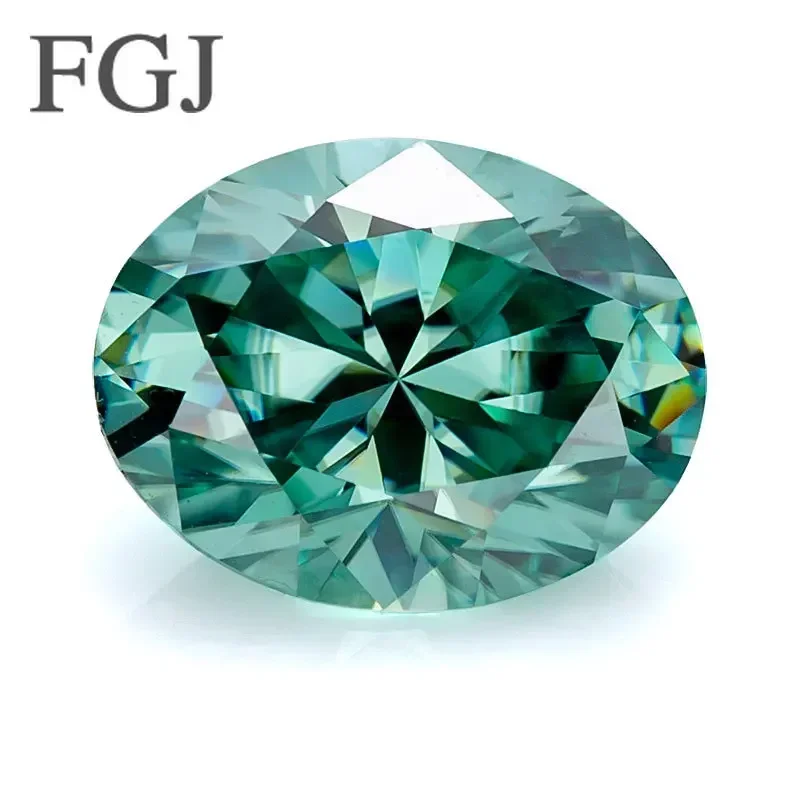 

Oval Cut Moissanite green Free Shipping VVS1 GRA Moissanite Loose Gemstones with GRA Wholesale Price Bead for Jewelry Making