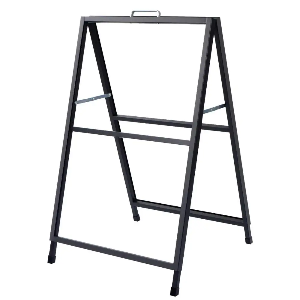 Outdoor Heavy Duty Steel Slide-in A- Frame Folding Pavement Sidewalk Sign For Poster Board