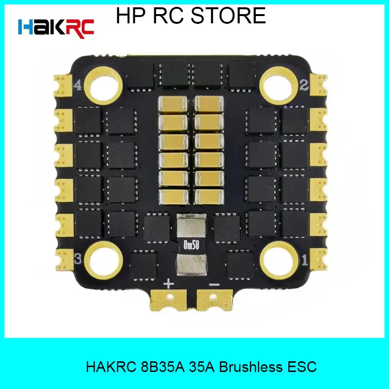 

HAKRC 8B35A 35A 4in1 Brushless ESC BLheli_S 2-6S DShot600 20x20mm for RC FPV Freestyle Racing Drone
