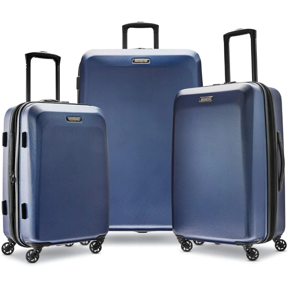 Moonlight Hardside Expandable Luggage with Spinner Wheels, Navy, 3-Piece Set (21/24/28)