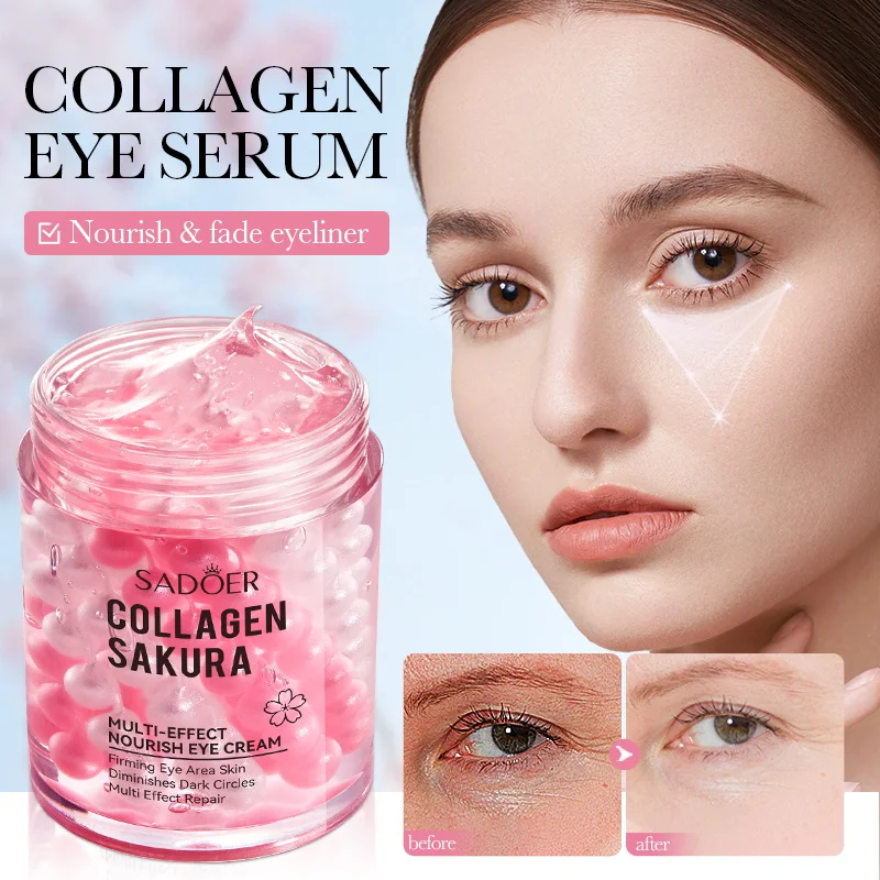 SADOER Sakura Collagen Multi-effect Nourishing Eye Cream Replenishes Moisture, Fades Fine Lines, and Reduces Dark Circles