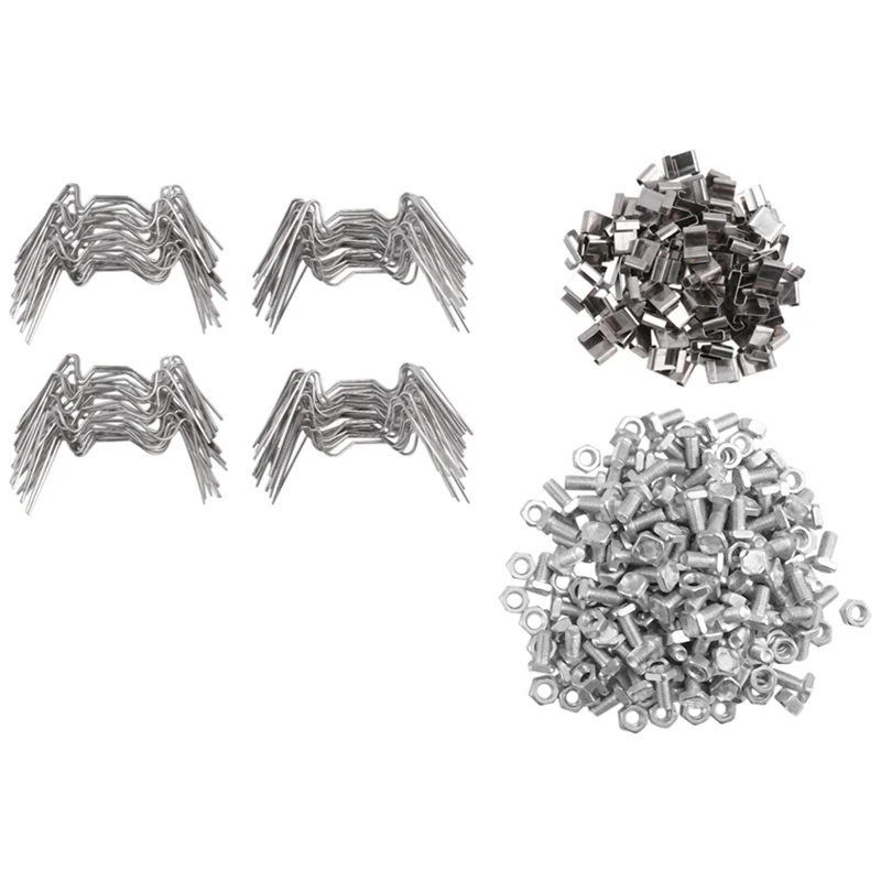 

Самый комплект для ремонта теплицы-400 шт. включает 100 зажимов для остекления, зажимы для проводов, зажимы для перекрытия 100Z и 100 гаек и болтов для теплиц