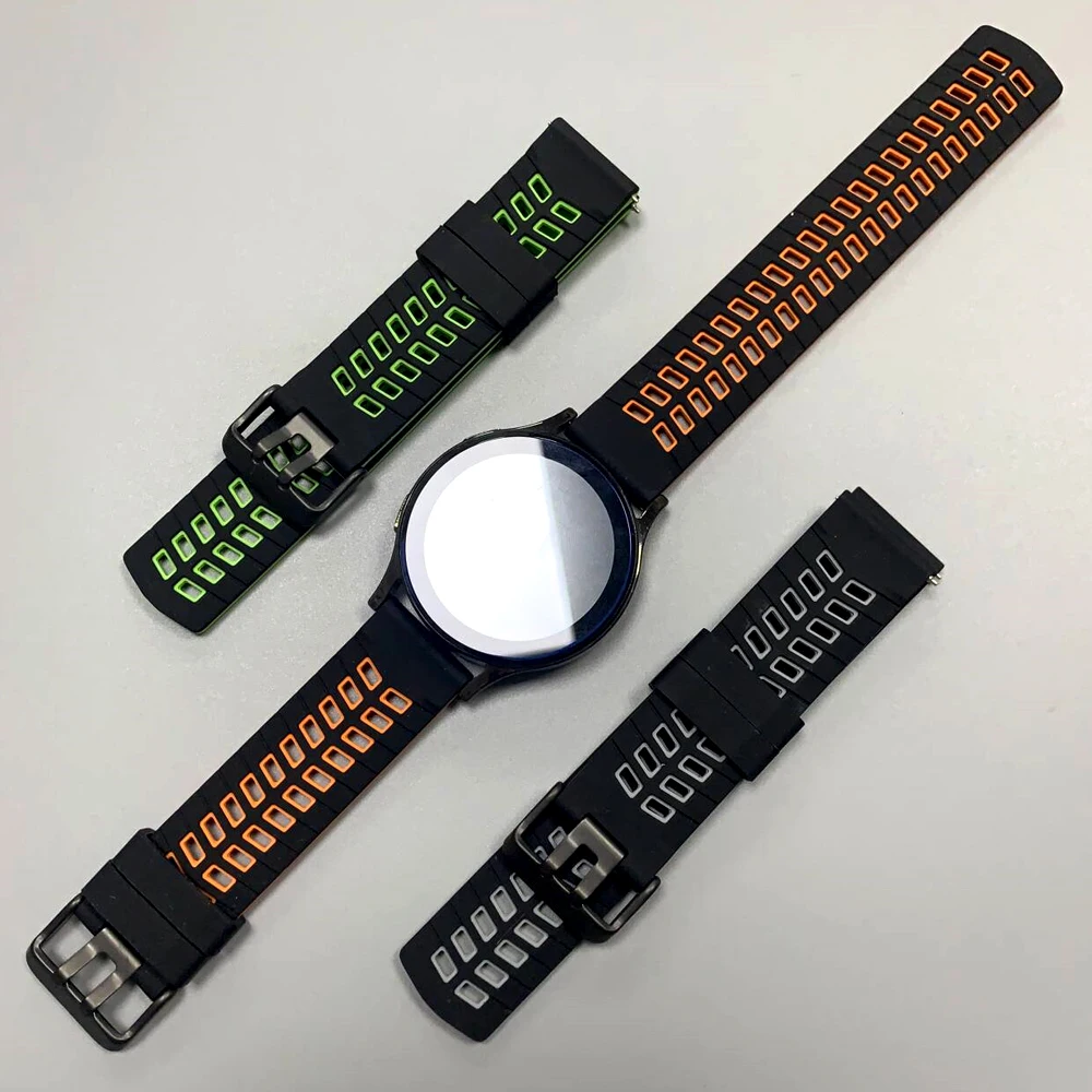 삼성 기어 S3 클래식/워치3 45mm용 22mm 손목 밴드, 화웨이 워치 GT6 프로 스마트워치용 실리콘 스포츠 스트랩 팔찌