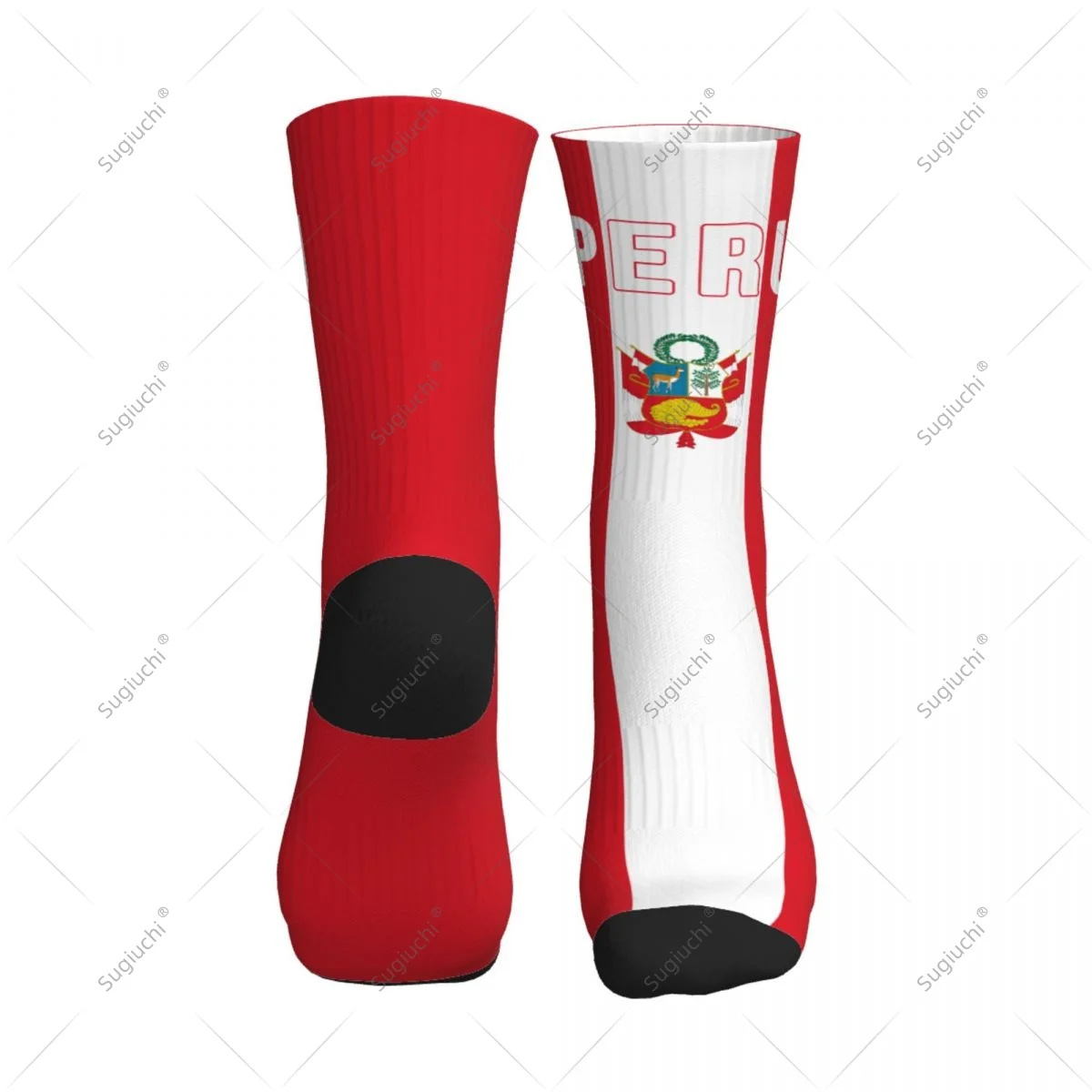 ثلاثية الأبعاد مطبوعة بيرو العلم البوليستر منتصف العجل الجوارب للرجال النساء Kawaii الجوارب الشارع سكيت الجوارب