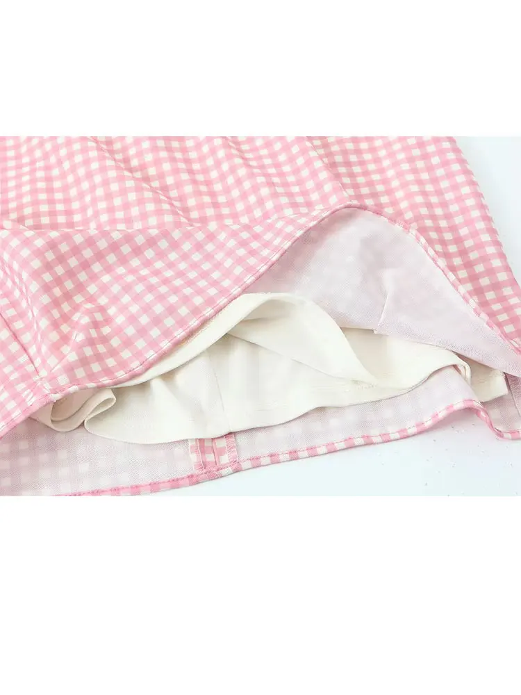 فستان نسائي صيفي جديد أنيق وردي حلو بأكمام قصيرة من HH فستان نسائي منقوش بفيونكة وأربطة فساتين قصيرة أنيقة من Vestidos Mujer