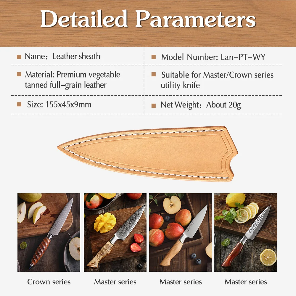 

Кожаный чехол HEZHEN, чехол для ножа из натуральной кожи растительного дубления премиум-класса для универсального ножа HEZHEN