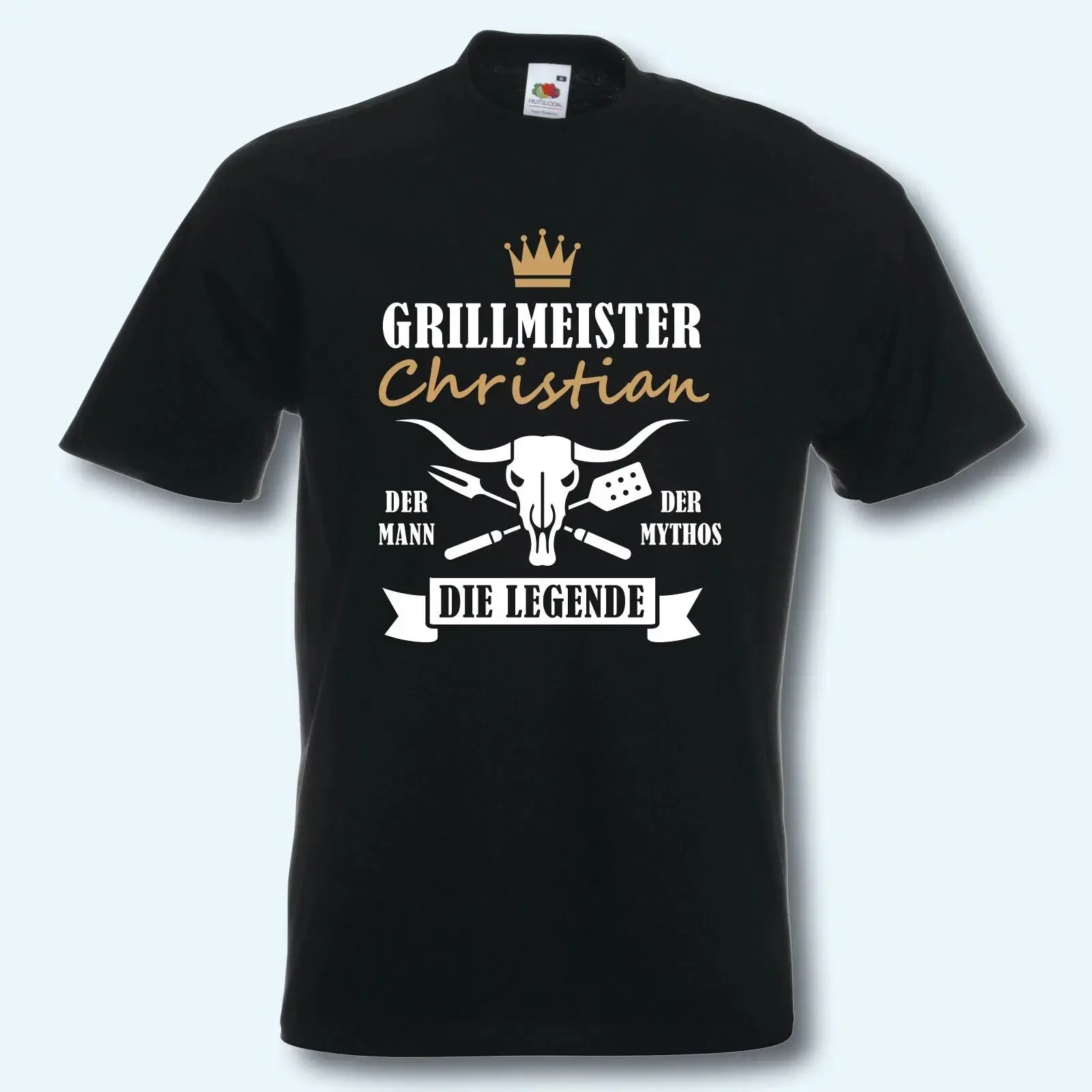 T Shirt Grillmeister Wunschname Griller Grill Party Fun vintage Washed Casual designer clothes Top For Everyday Wear Versatile