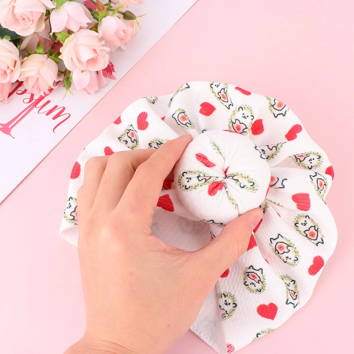 

Детские повязки на голову, тюрбан для новорожденных, дышащий узор в виде ежика, тонкая складная удобная шапка для маленьких девочек, аксессуары для фотосессии