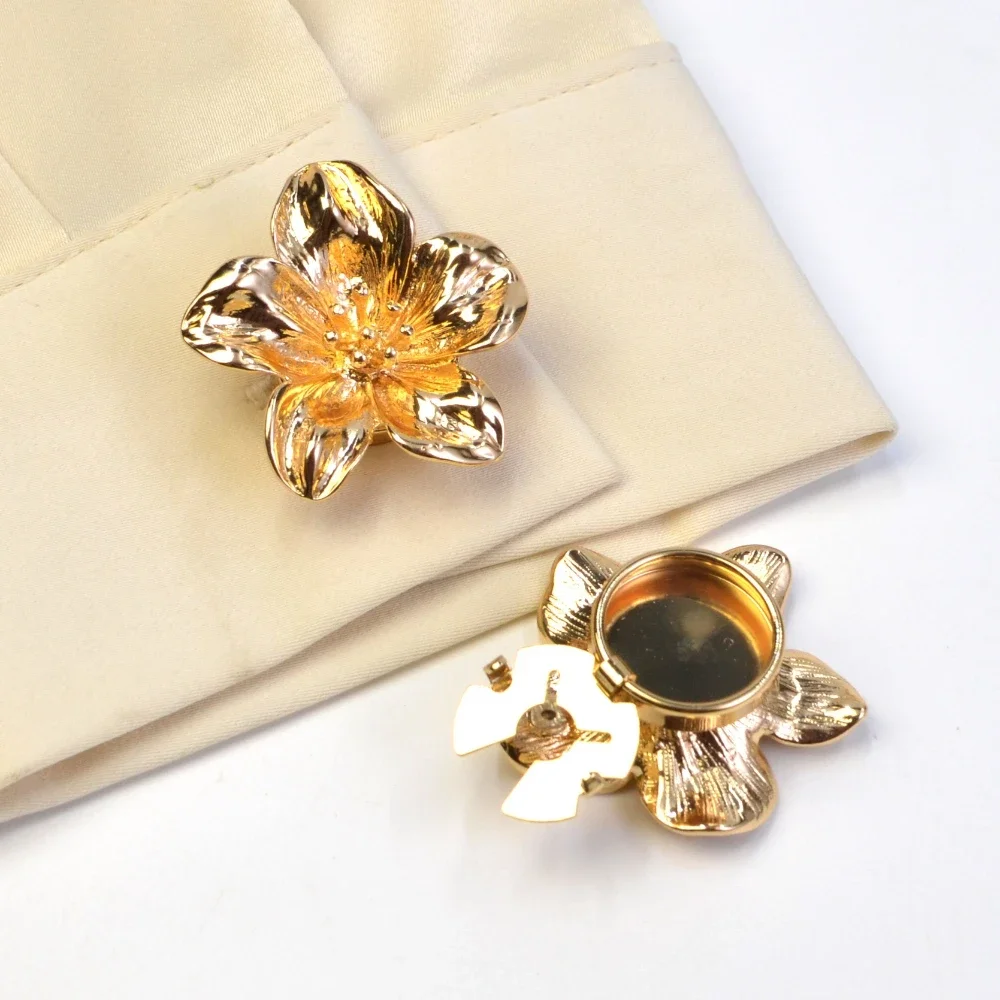 2 قطعة أغطية أزرار الموضة أزرار أكمام القميص للنساء زهرة طوق أزرار مقاطع اكسسوارات المجوهرات الزخرفية