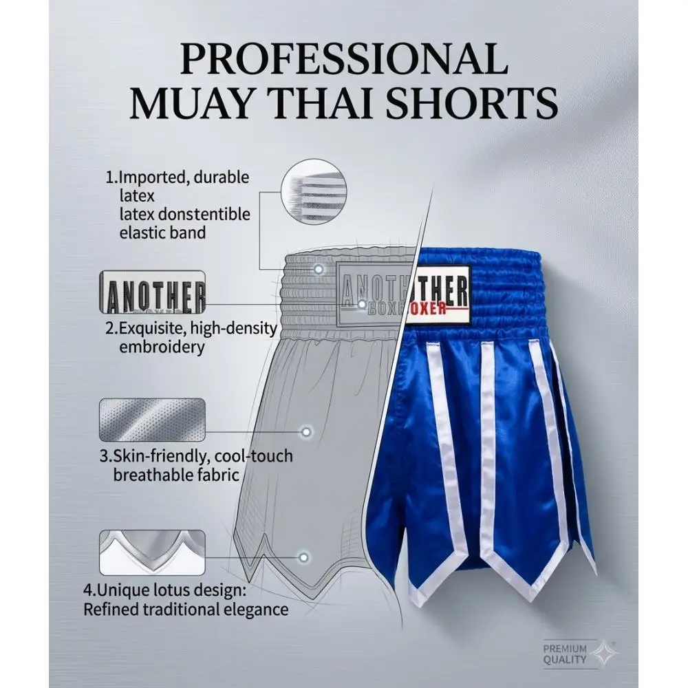 Muay Thai Boxing Shorts for Men Women Kids Breathable Lotus Pattern MMA Kickboxing Training Shorts Thai Boxing Fight SportsWear