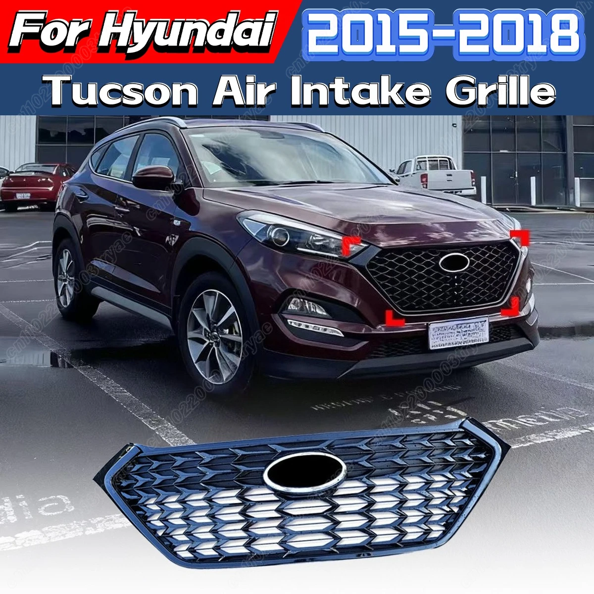

For Hyundai Tucson 2015 2016 2017 2018 Car Front Bumper Air Intake Grille Racing Model Water Tank Protection Cover Body Kit