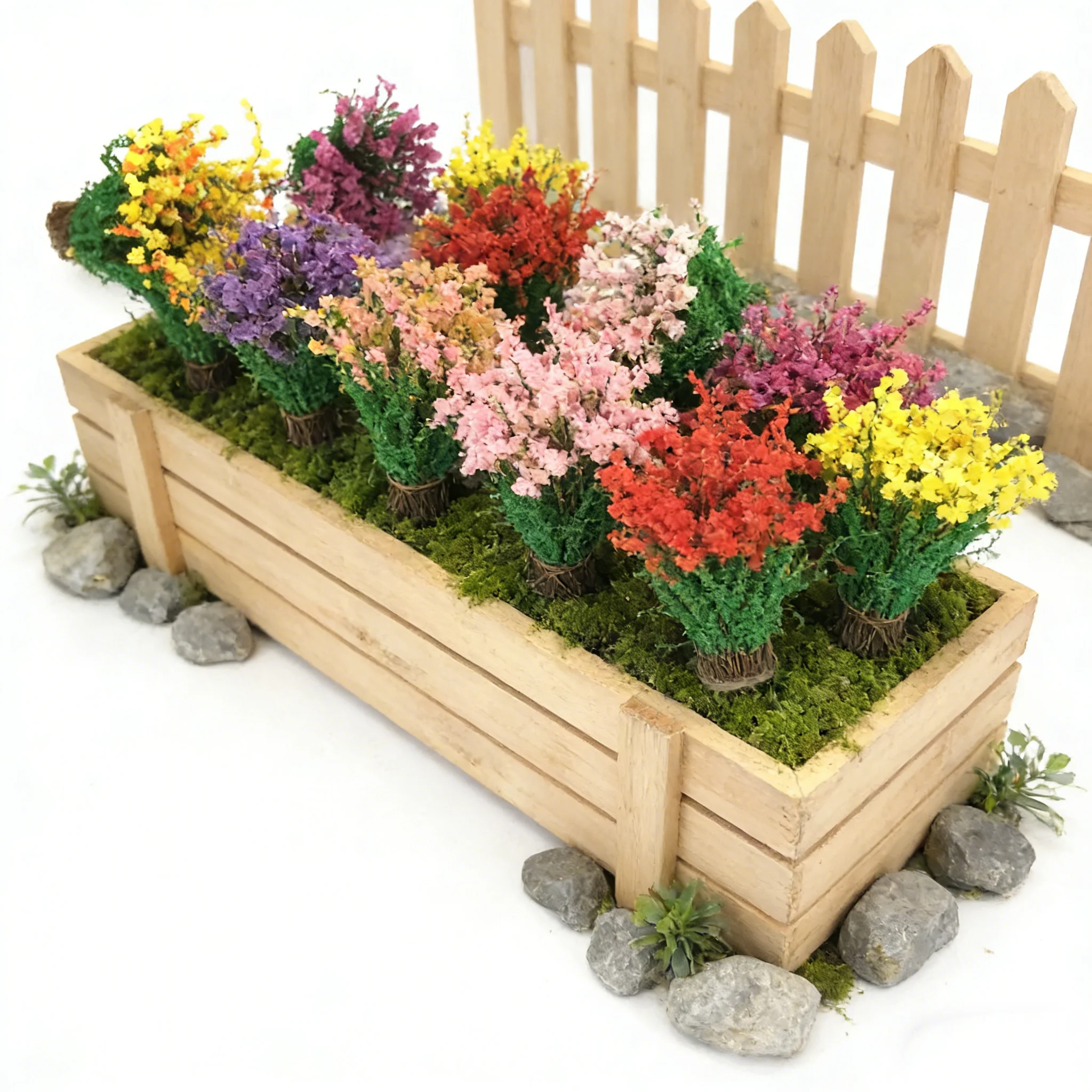 

20pcs Artificial Flower Cluster Static Grass Miniature Bushes Shrubs for Model Railway Wargame Fairy Garden Dollhouse Diorama