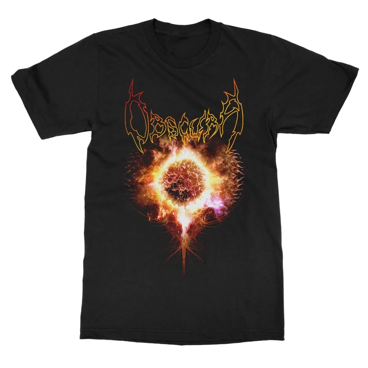Burning Broken Planet Cosmic Double‑sided Print Unisex T‑shirt, Obscura Technical Death Metal Band Fan Daily Casual Top