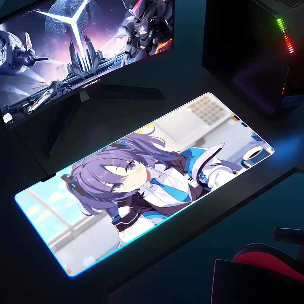 Games Blue Archive Mouse Pad RGB Luminous 700X400mm Large Table Pad Encrypted Anti Skid Super Large Mouse Pad