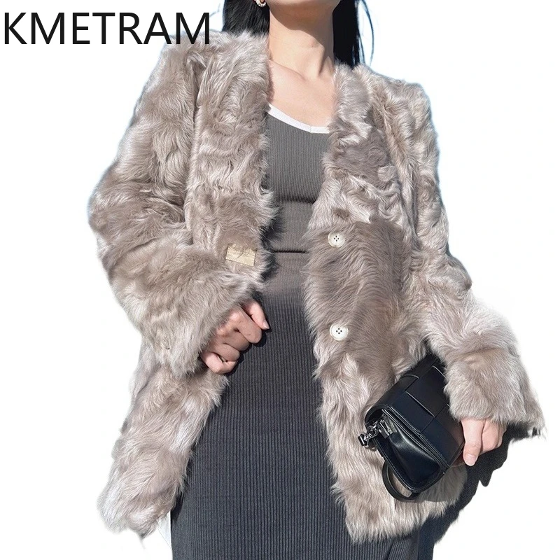 Natural Wool Sheepskin Double Faced Fur Jacket Woman Luxury V-neck Real Fur Coat High Quality Winter Clothes 2025 шуба женская