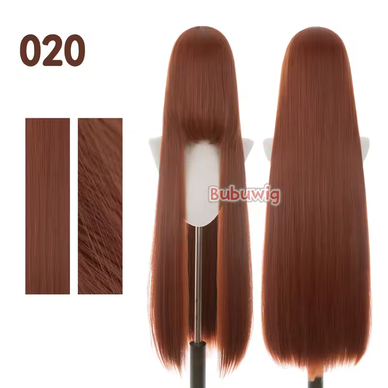 Bubuwig Synthetic Hair 100cm Long Straight Pure Color Cosplay Wigs Over 100 Colors Black White Red Blue Brown Wig Heat Resistant - Image 94