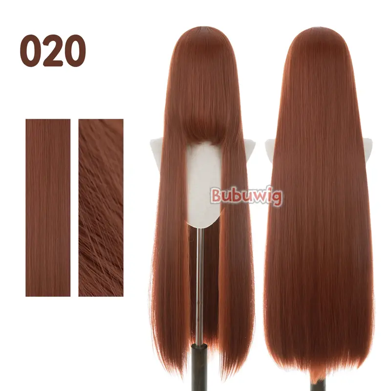 Bubuwig Synthetic Hair 100cm Long Straight Pure Color Cosplay Wigs Over 100 Colors Black White Red Blue Brown Wig Heat Resistant - Image 94