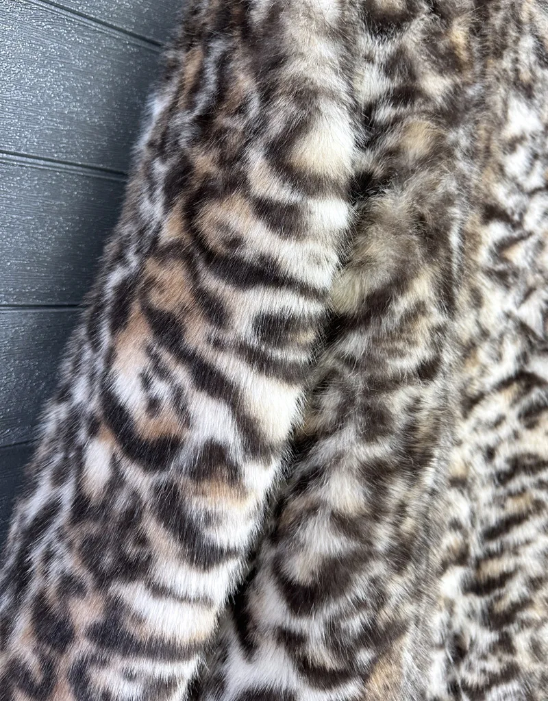 2026 moda leopardo impressão casaco de pele feminina x-long falso casaco de pele de raposa outono inverno streetwear outerwear feminino jaquetas soltas
