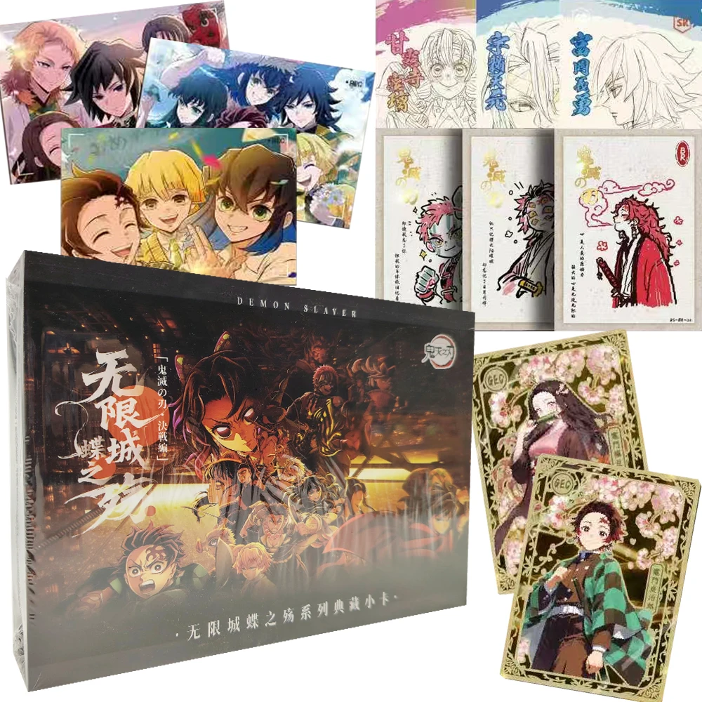 

Demon Slayer Anime Collection Cards Hot Blooded Character Infinite City Battle Exclusive Grating Cards Cool Toys Gifts For Kids