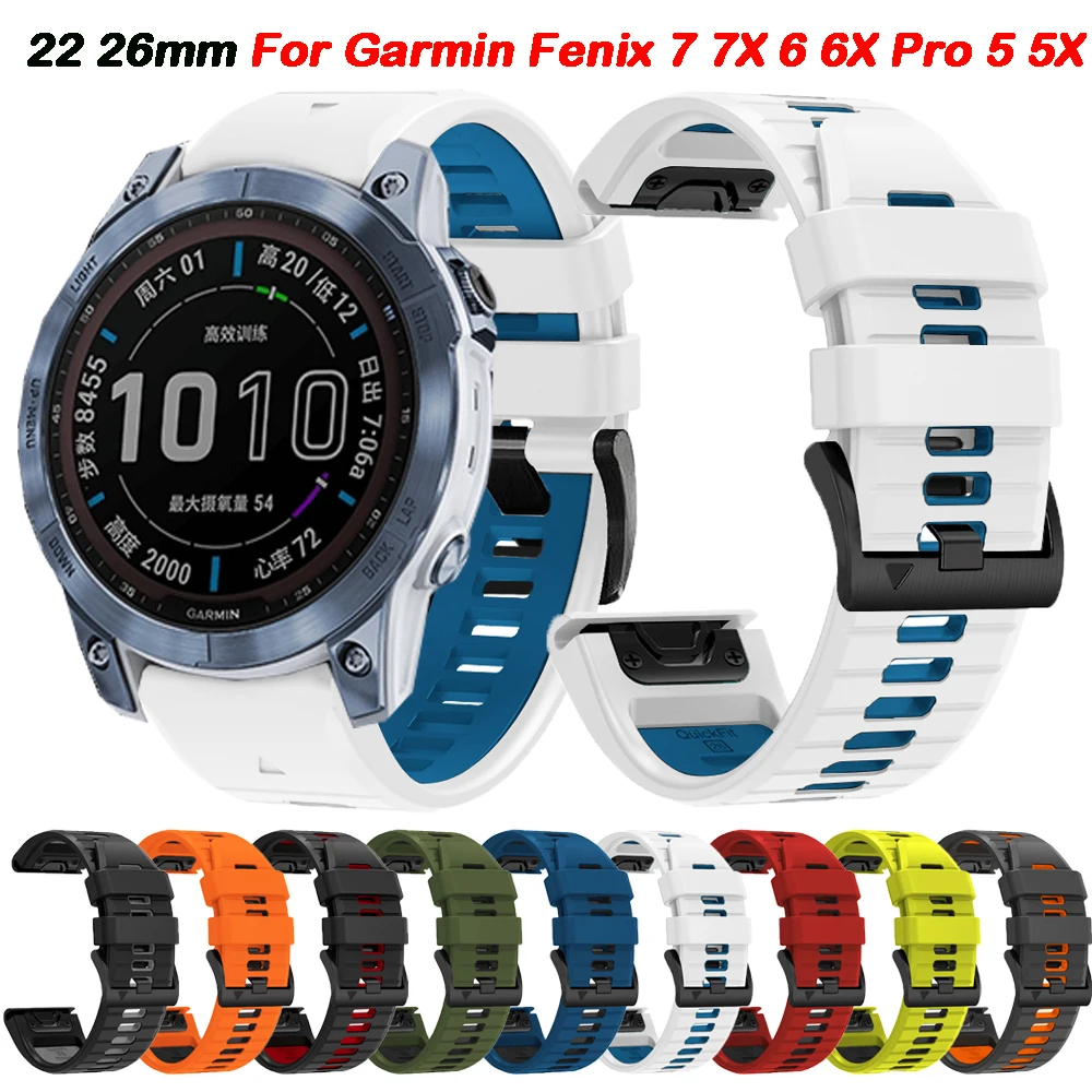 Correa de ajuste rápido para Garmin Fenix, repuesto de silicona para modelos 7X, 7 Pro, 6, 6X Pro, 5, 5X Plus, Tactix, Forerunner 965, 955, 26mm y 22mm