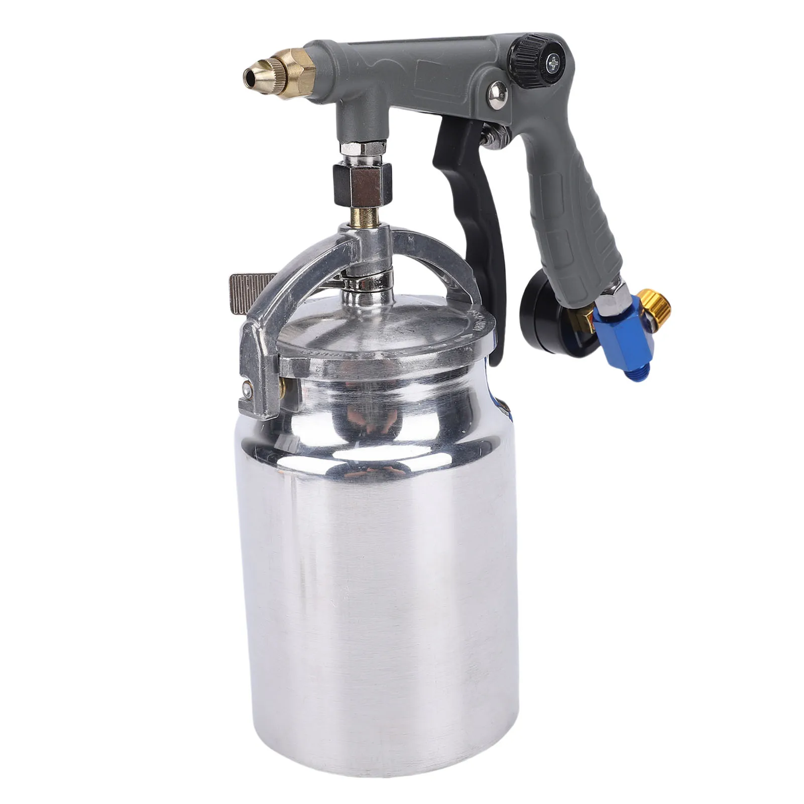 Undercoating Spray Gun Kit Quick Release Large Opening Tank Under Coating Gun with Straight Spray Hose Pressure Gage
