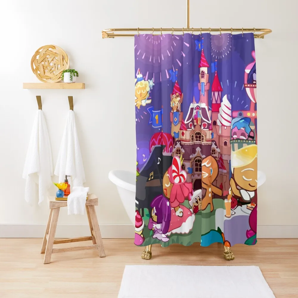 

Onion Cookie with friends in Cookie run kingdom Shower Curtain Luxury Bathroom Shower Bathroom Decor Curtain