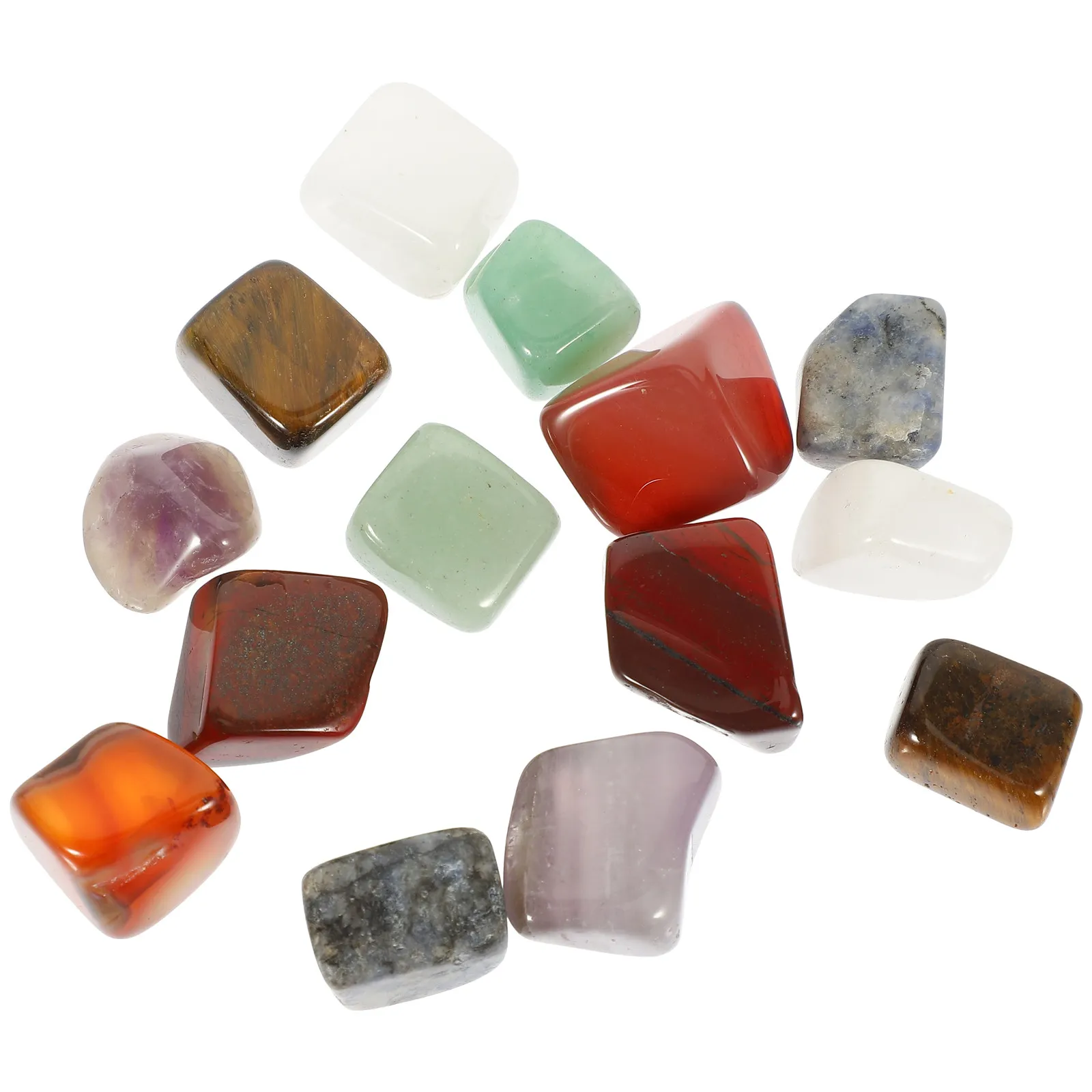 14Pcs High-Quality Meditation Stones Natural Crystals for Stress Relief Yoga Practice Chakra Balancing Decorative Energy Stone