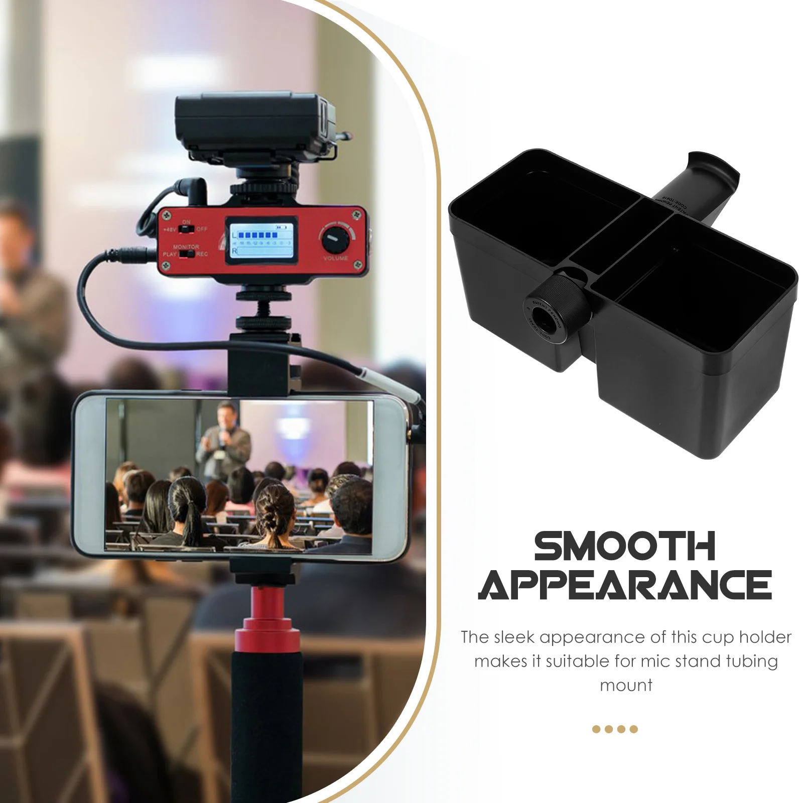 

Water Cup Holder For Mic Stand Plastic Microphone Tray Headphone Phone Storage Live Streaming Studio Accessory Clamp