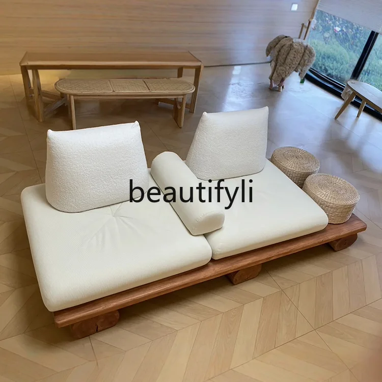 

Japanese Style Solid Wood Sofa Living Room Tatami Mat Homestay Hotel Rest Area Reception