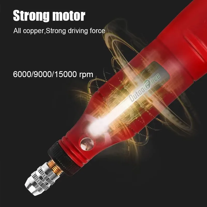 Minitaladro eléctrico de 100V-240V, herramienta rotativa, Control de velocidad, rectificadora, pluma de tallado multifuncional, herramienta eléctrica Dremel
