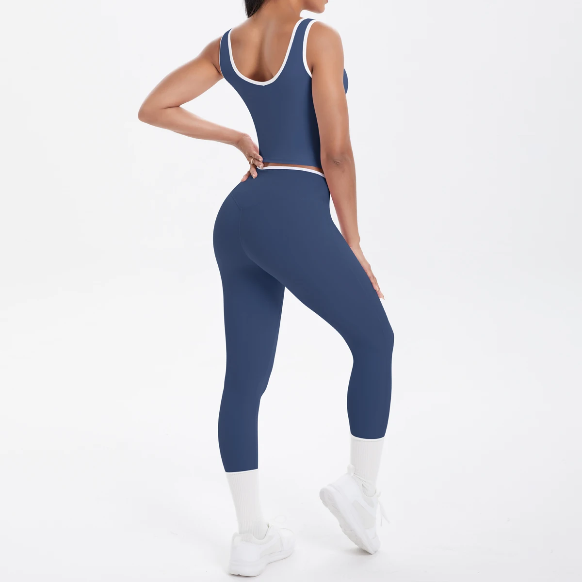 

Женский узкий жилет для йоги из 2 предметов, комплект брюк для фитнеса, быстросохнущий амортизирующий топ с открытой спиной для бега, йоги, майка, штаны для йоги, комплект одежды