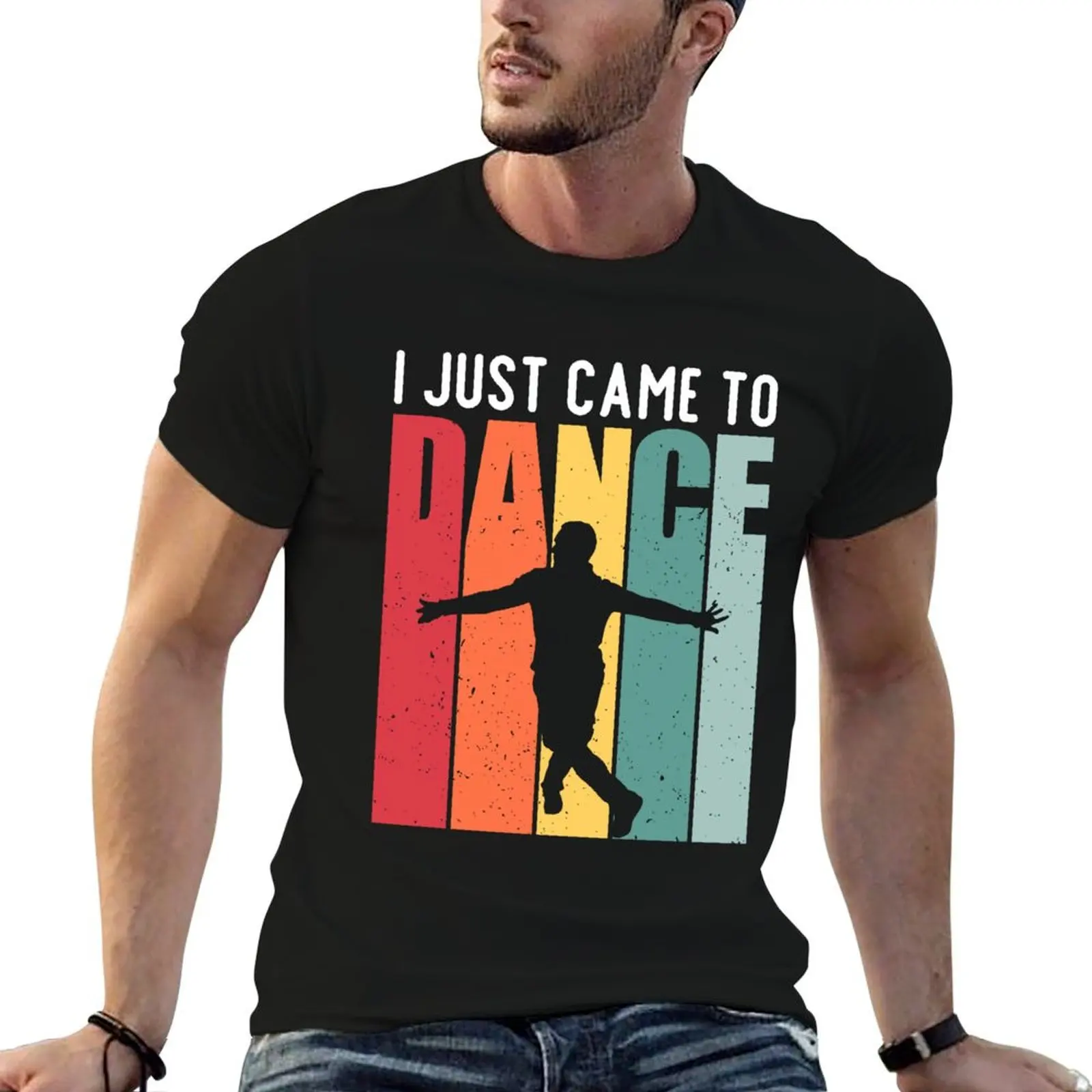 Camiseta masculina I JUST CAME TO DANCE, camiseta de algodão 100% anime