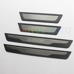 4PCS ABS Stainless Steel Door Sill Scuff Plate Auto Pedals Protector Cover For Ford Everest 2015-2022