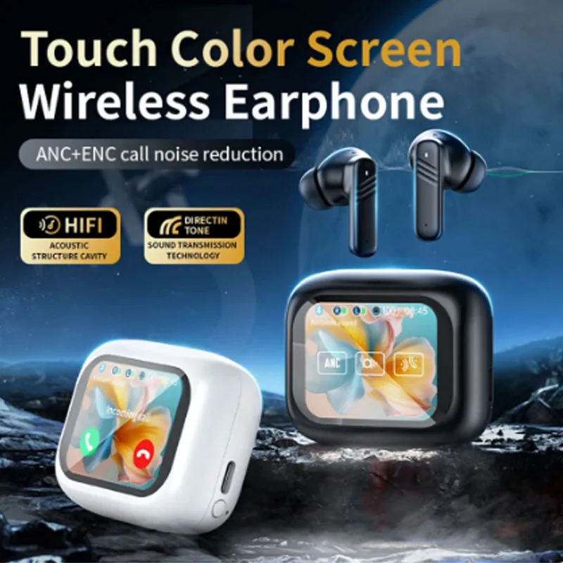 for UMIDIGI F3 PRO 5G DOOGEE S99 Blutooth Earphone Wireless LED Color Screen ANC+ENC Tws Earbuds Multifunction Airbuds Air Pods