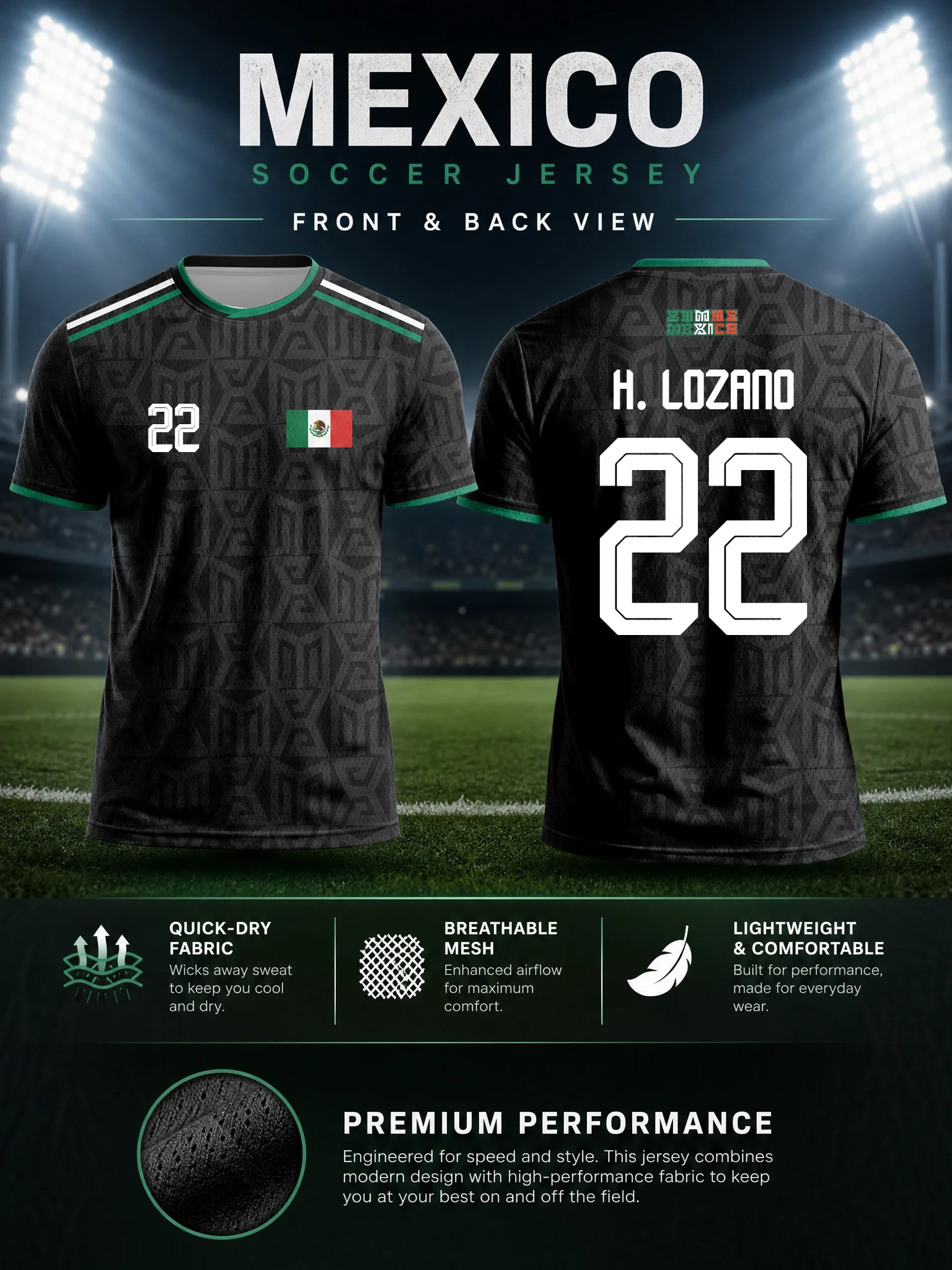 Mens Fashion Mexico - Jersey Sepak Bola Terinspirasi Meksiko 2026,