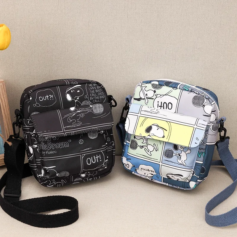 Cartoon Snoopy Canvas Square Shoulder Bag Anime Figure Casual Mini Crossbody Bag Kawaii Fashion Women Handbag for Birthday Gift