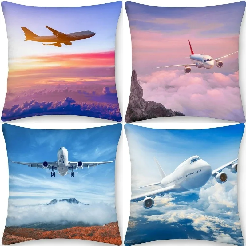 

Cushion Cover Home Decoration Simple Airplane Pattern Pillow Cover Cushion Bedside Sofa Cushion Cover