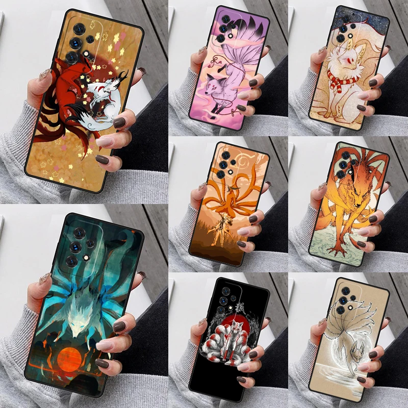 Nine-tailed Fox Phone Case For Samsung Galaxy S23 S21 S20 FE S24 S22 Ultra Note20 S10 S9 S8 Plus A40 A52 A12 A13 A53