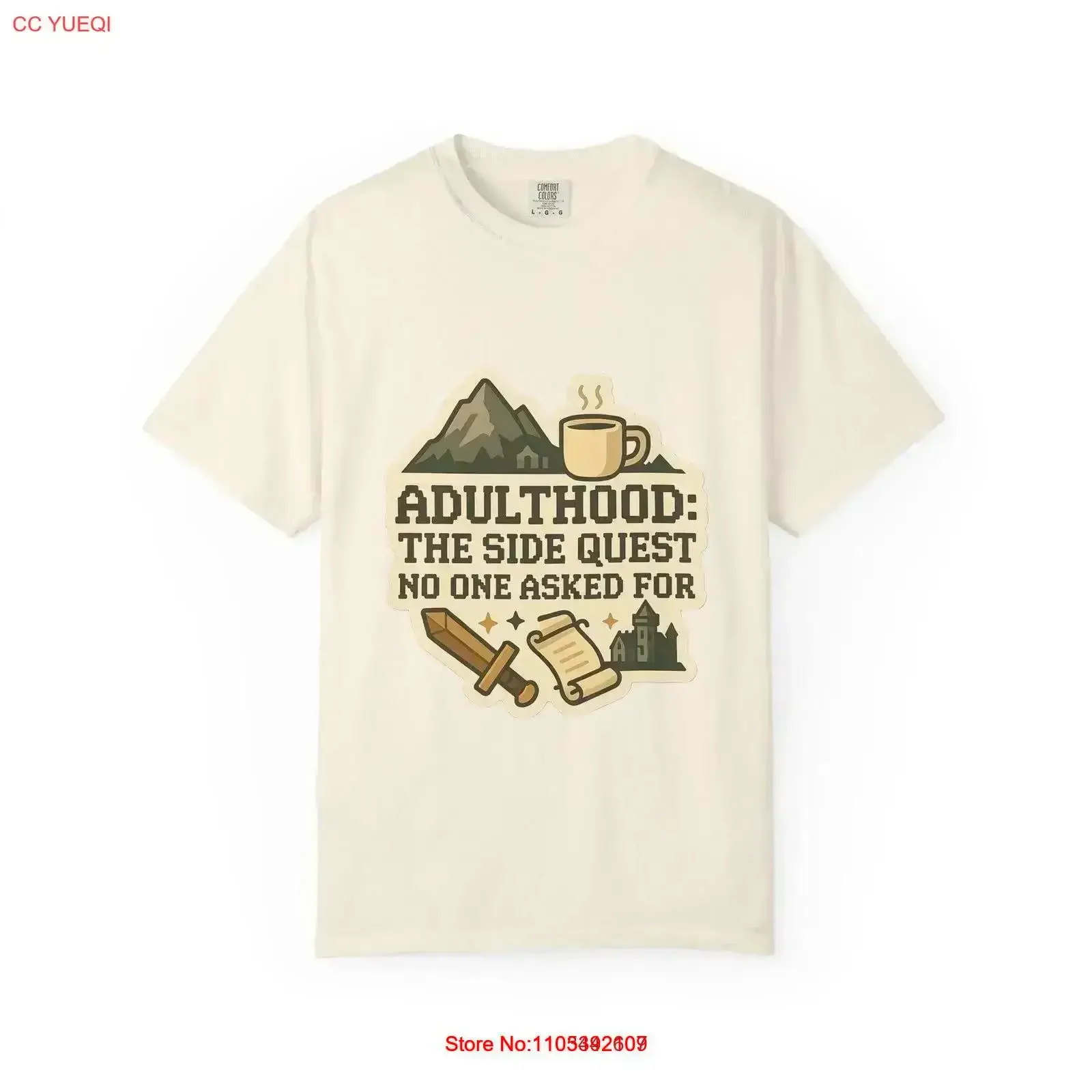 Adulthood Side Quest T Shirt Funny for Gamers Graduates Casual Wear Humor vintage Washed Soft Top Everyday vintage Washed