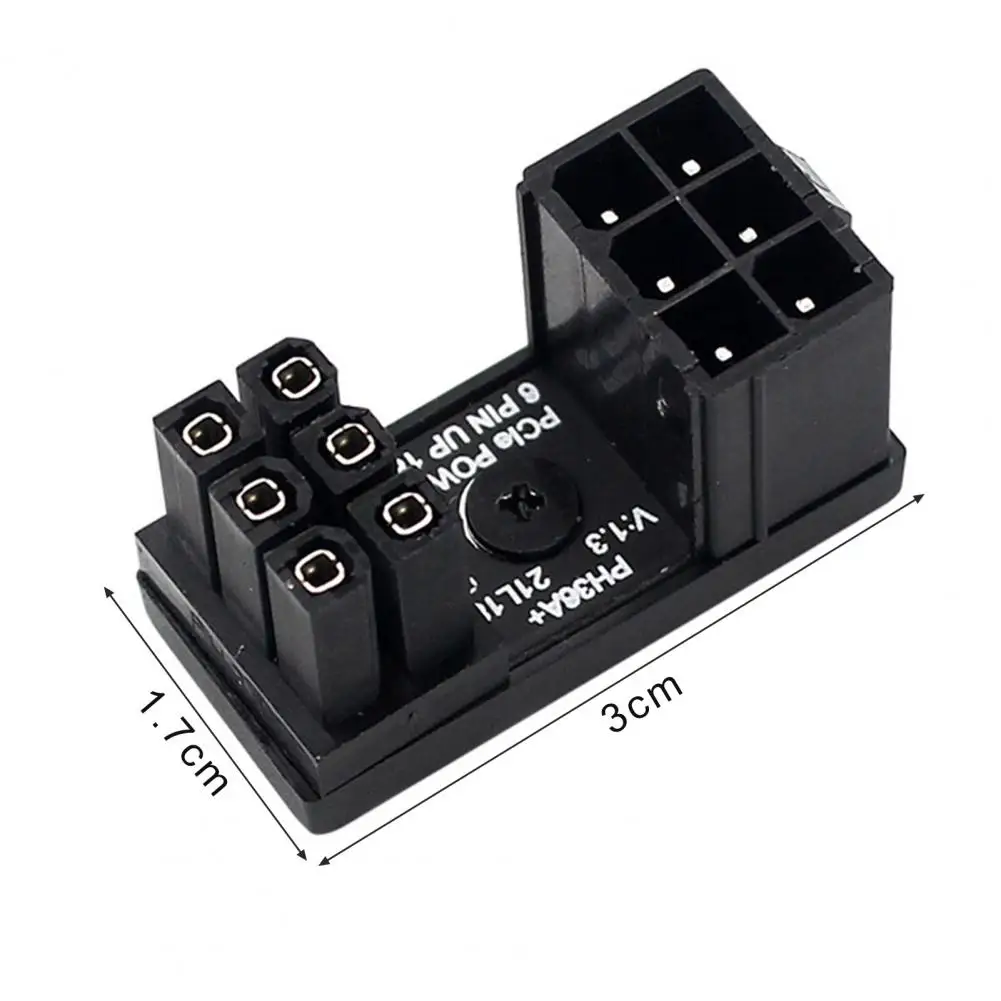 8pin 6pin Power Cord Adapter for Desktop Graphics Cards Gpu Vga 8-pin 6-pin Power Adapter Cable 180-degree U Turn Angle