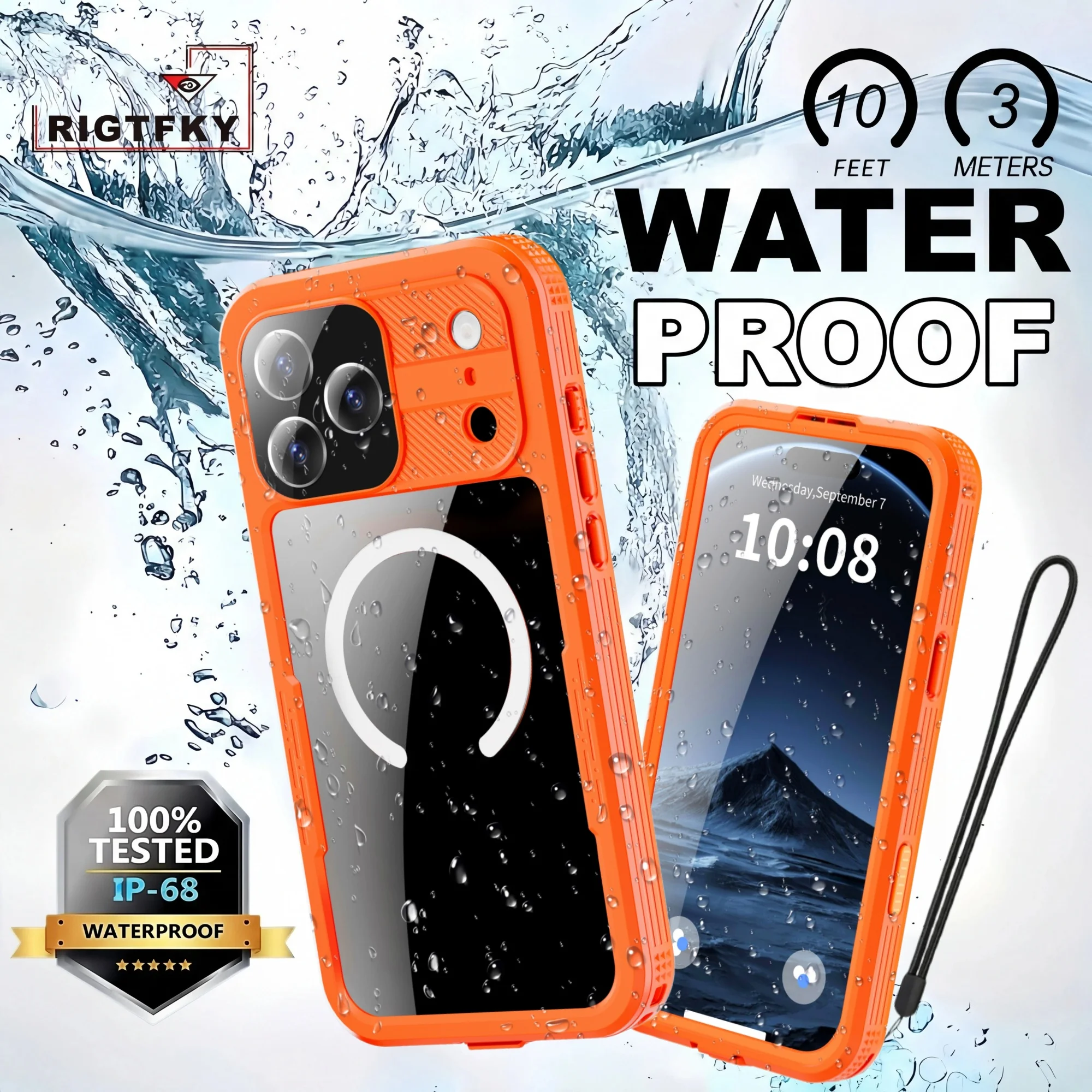 

Водонепроницаемый чехол IP68 для iPhone 17 Pro Max, 16, 17 Air, противоударный, полностью защитный, для активного отдыха, снорклинга, плавания, дайвинга