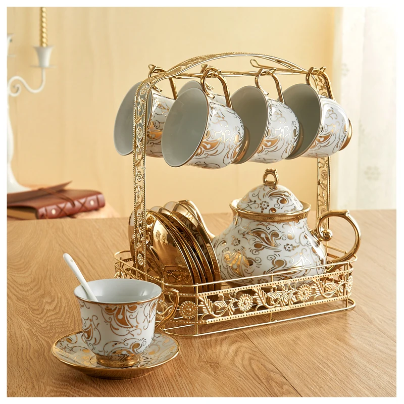 

Ceramic coffee cup pot set Family modern light luxury European small luxury office coffee cup high-end exquisite